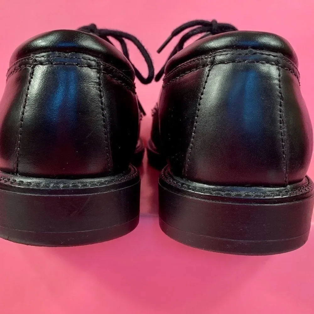 MENS BLACK LEATHER DOCKERS TIE UP SHOES 10M